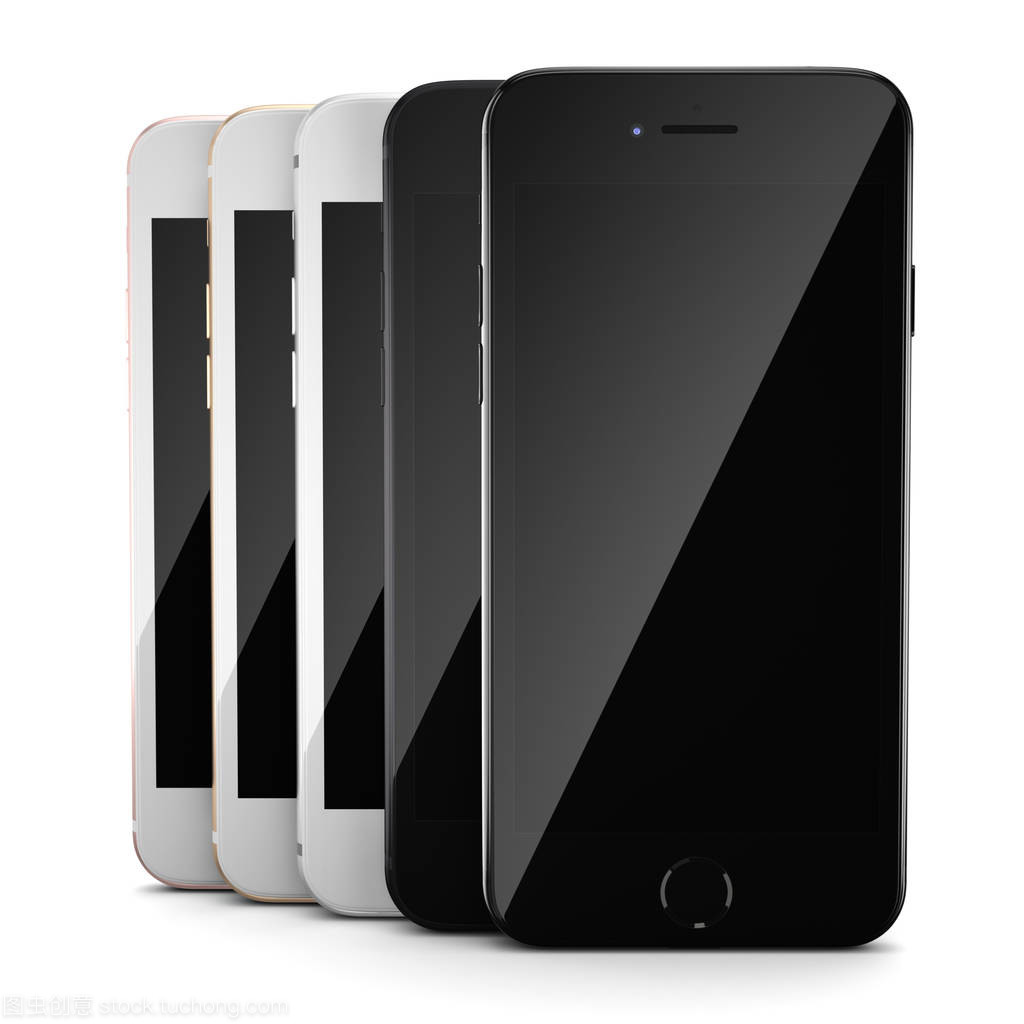 iPhone款式黑色屏幕智能手机的3D渲染设置指南